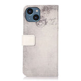 iPhone 15 Leather Flip Cover m. Lommebok - Cat w. Hjerte