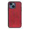 iPhone 15 Læderbelagt Plastik Bagside Cover - Rød