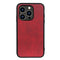 iPhone 15 Plus skinnbelagt plastbakdeksel - rød