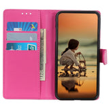 iPhone 15 Plus Litchi Leather Flip Cover m. Lommebok - Rosa