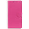 iPhone 15 Litchi Leather Flip Cover m. Lommebok - Rosa