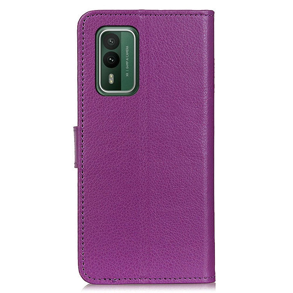 Nokia XR21 Litchi Leather Flip Cover m. Lommebok - Lilla