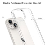 iPhone 15 Hybrid Plastik Bagside Cover - Gennemsigtig