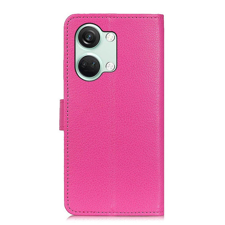 OnePlus Nord 3 (5G) Litchi Leather Flip Cover m. Lommebok - Rosa