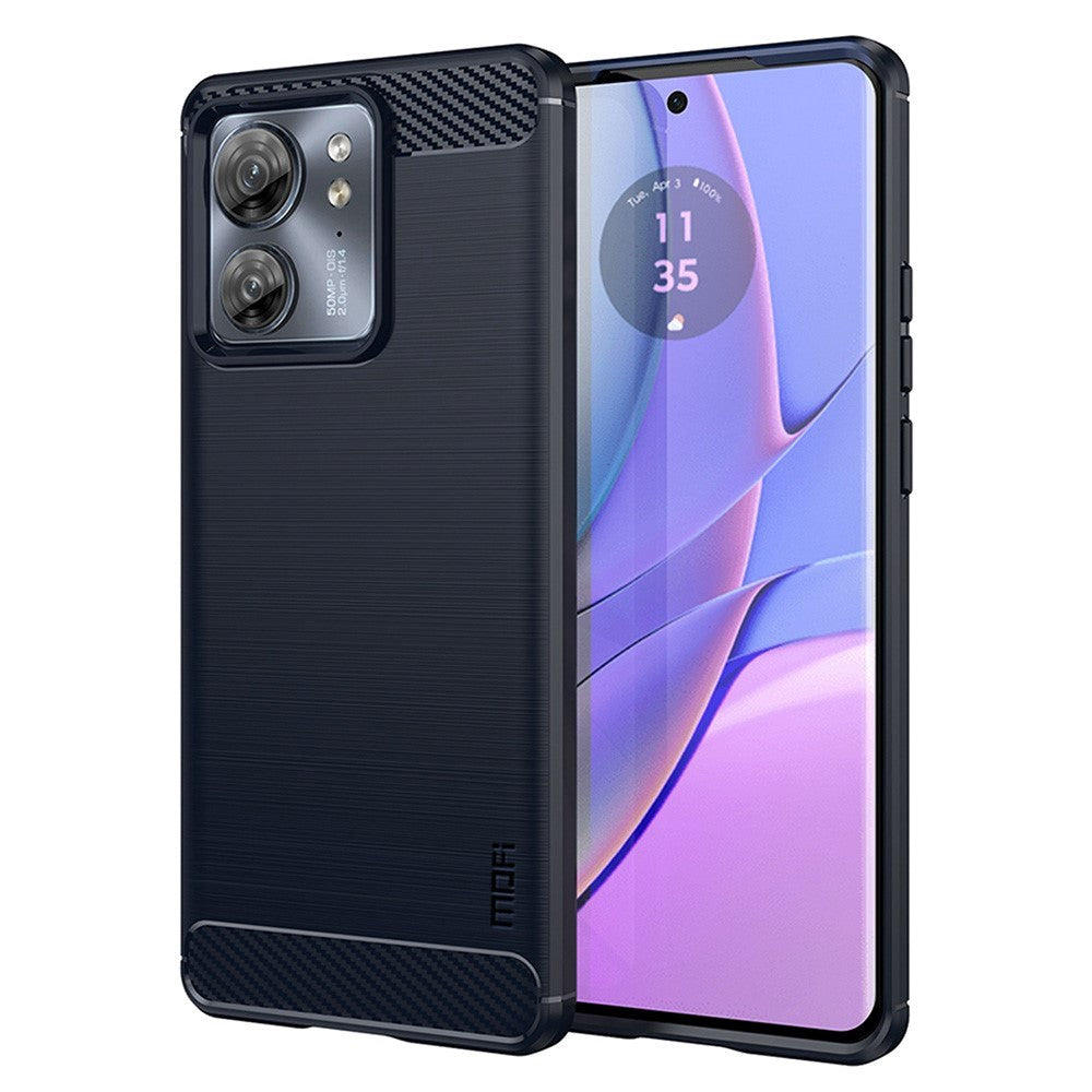Motorola Edge 40 Børstet Carbon Bakdeksel - Blå
