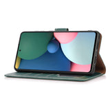 iPhone 15 Pro Max Litchi Leather Flip Cover m. Kortholder - Grønn