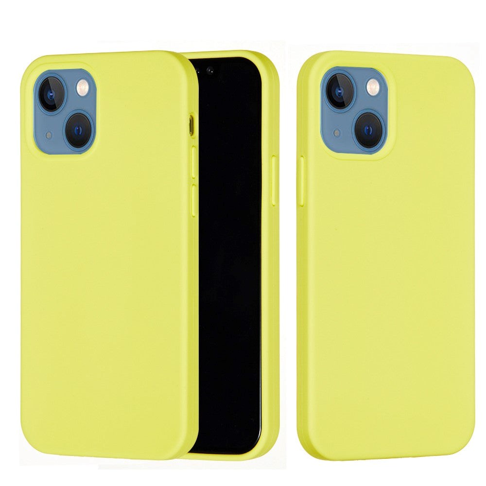 iPhone 15 Liquid Silikone Bagside Cover - Gul