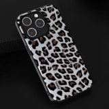 iPhone 15 Pro Max fleksibelt plastdeksel - Leopardmønster - Sølv