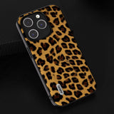 iPhone 15 Pro fleksibelt plastdeksel - Leopardmønster - Gull