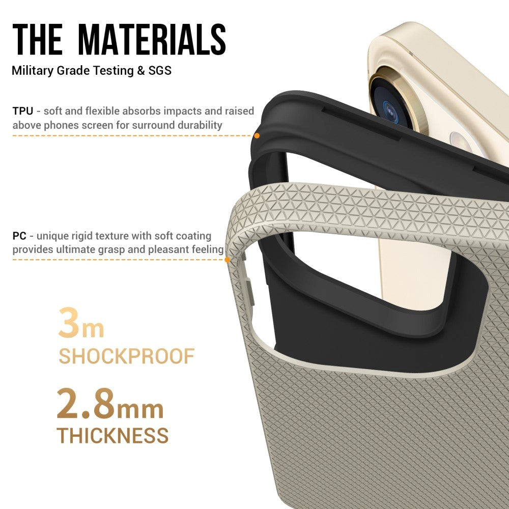 iPhone 15 Pro Plastic Craftsman Bakdeksel - Champagne Gold