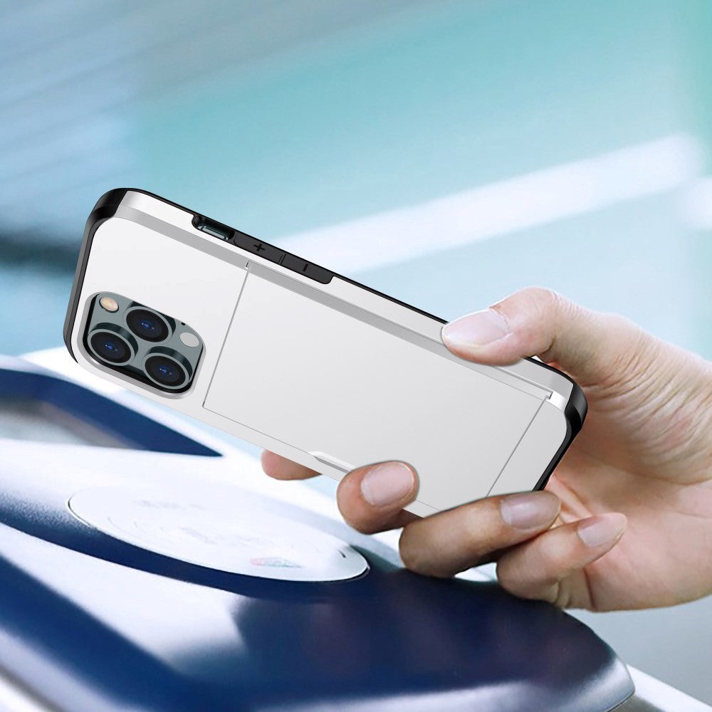 iPhone 15 Pro Craftsman-deksel m. Kortholder - Sølv