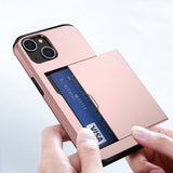 iPhone 15 Håndværker Cover m. Kortholder - Rose Gold