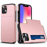 iPhone 15 Håndværker Cover m. Kortholder - Rose Gold