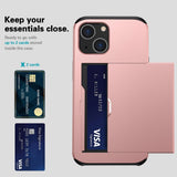 iPhone 15 Håndværker Cover m. Kortholder - Rose Gold