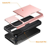 iPhone 15 Håndværker Cover m. Kortholder - Rose Gold