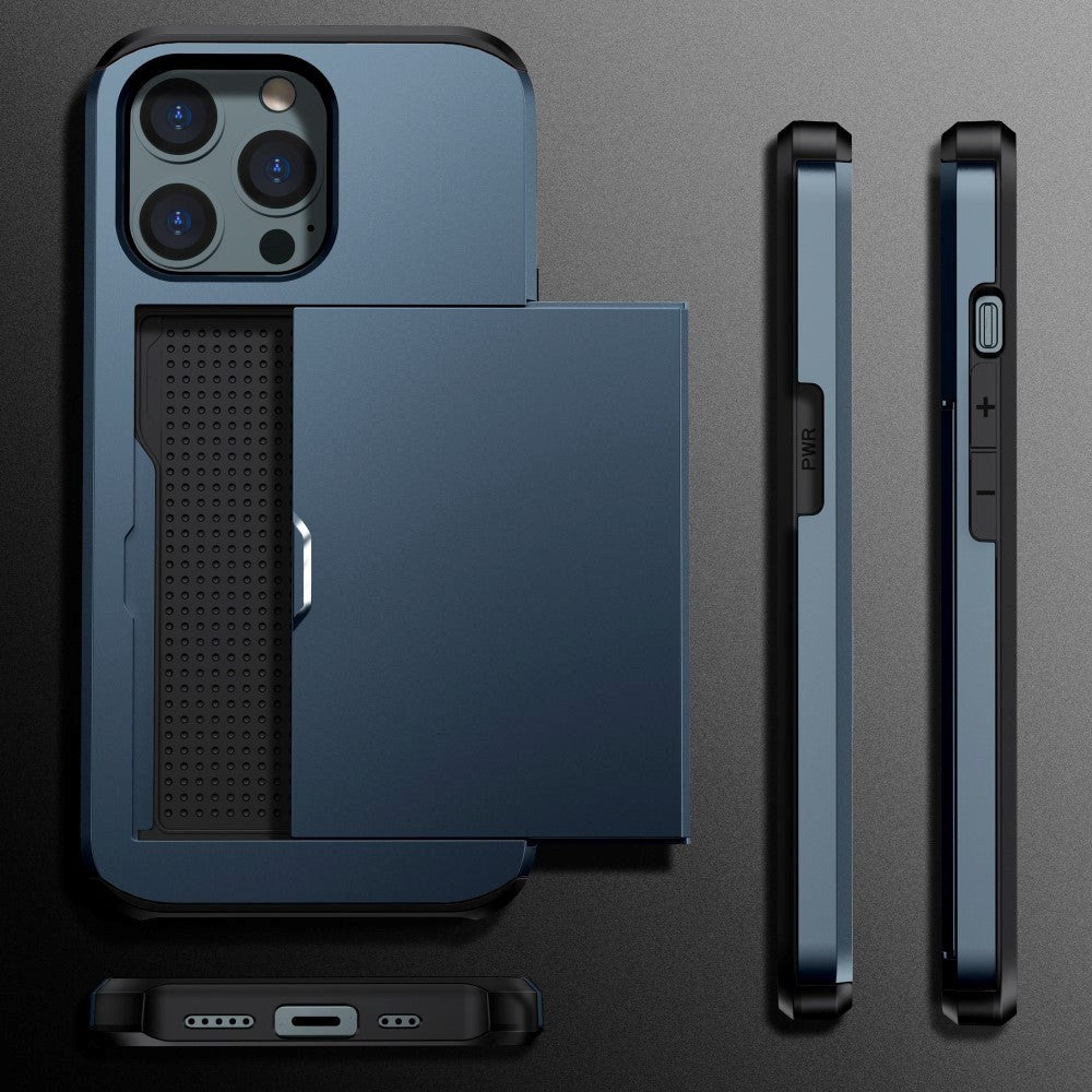 iPhone 15 Pro Max Craftsman-deksel m. Kortholder - Mørk blå