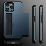 iPhone 15 Pro Max Craftsman-deksel m. Kortholder - Mørk blå