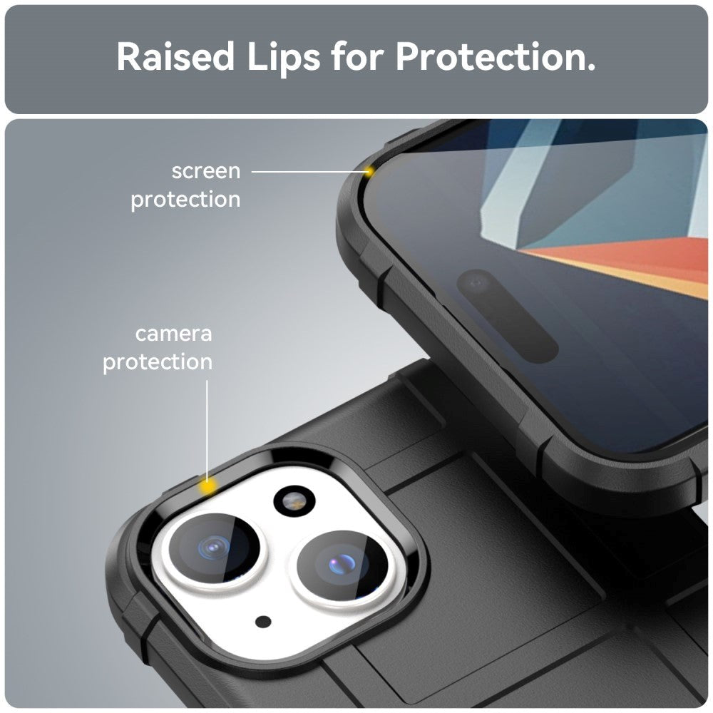 iPhone 15 Rugged Shield Series Craftsman Bakdeksel - Svart