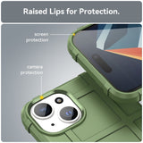 iPhone 15 Rugged Shield Series Craftsman Bakdeksel - Grønn