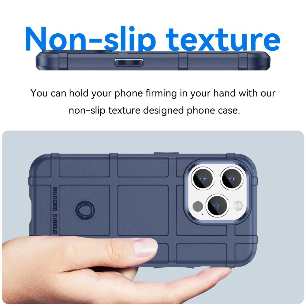 iPhone 15 Pro Rugged Shield Series Craftsman Bakdeksel - Mørkeblå