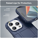 iPhone 15 Pro Rugged Shield Series Craftsman Bakdeksel - Mørkeblå