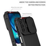EIDERWOOD Motorola Moto G42 Craftsman Bakdeksel m. Kickstand &amp; Cam Slider - Svart