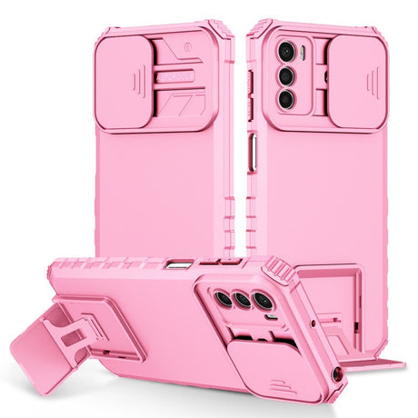 EIDERWOOD Motorola Moto G42 Craftsman Bakdeksel m. Kickstand &amp; Cam Slider - Rosa