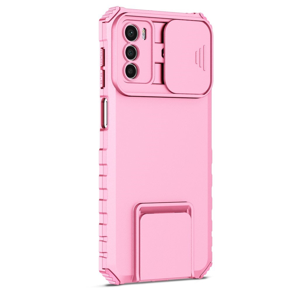 EIDERWOOD Motorola Moto G42 Craftsman Bakdeksel m. Kickstand &amp; Cam Slider - Rosa