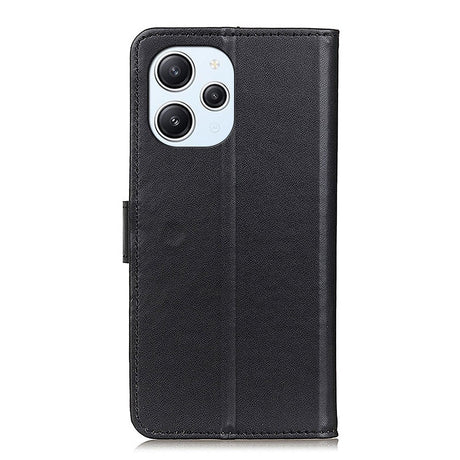 Xiaomi Redmi 12 (4G) / 12 (5G) / Poco M6 Pro (5G) Leather Flip Cover m. Lommebok &amp; Stativ - Svart