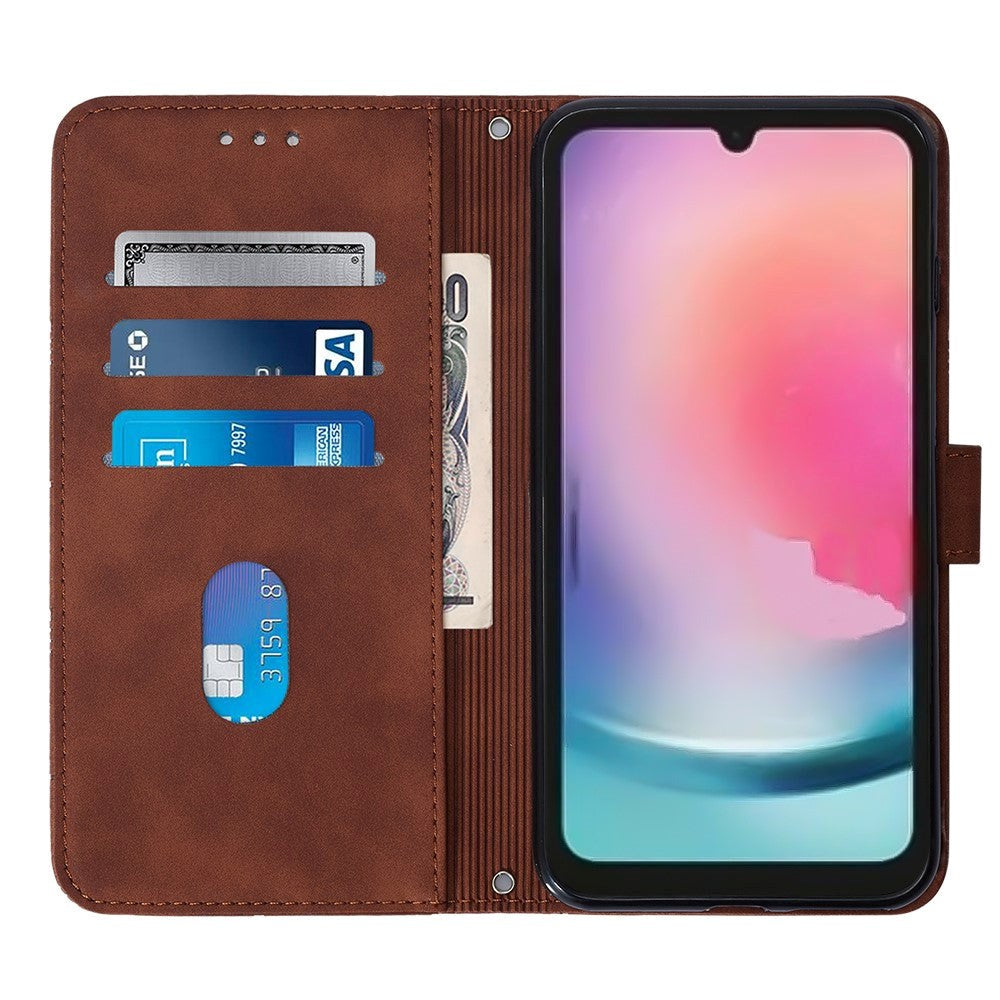 Samsung Galaxy S23 FE Leather Flip Cover m. Lommebok og skulderstropp - Brun