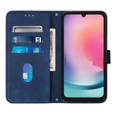 Samsung Galaxy S23 FE Leather Flip Cover m. Lommebok og skulderstropp - Mørkeblå