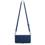 Samsung Galaxy S23 FE Leather Flip Cover m. Lommebok og skulderstropp - Mørkeblå