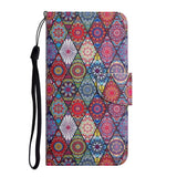 Samsung Galaxy S23 FE Leather Flip Cover m. Stropp og lommebok - Kaleidoskop