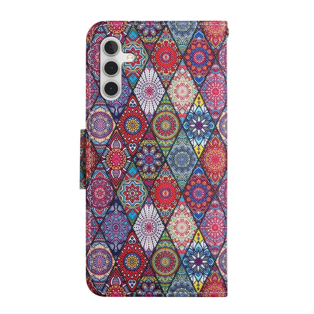 Samsung Galaxy S23 FE Leather Flip Cover m. Stropp og lommebok - Kaleidoskop