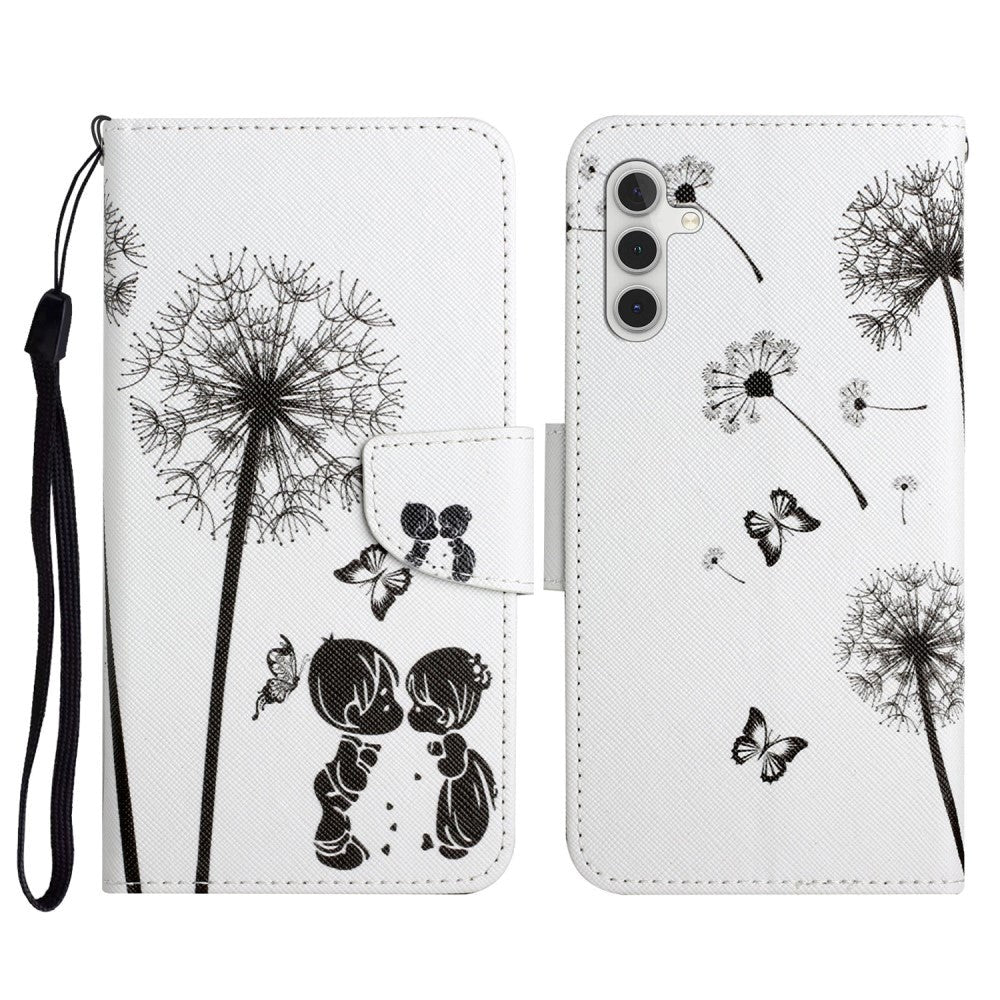 Samsung Galaxy S23 FE Læder Flip Cover m. Strop & Pung - Mælkebøtte