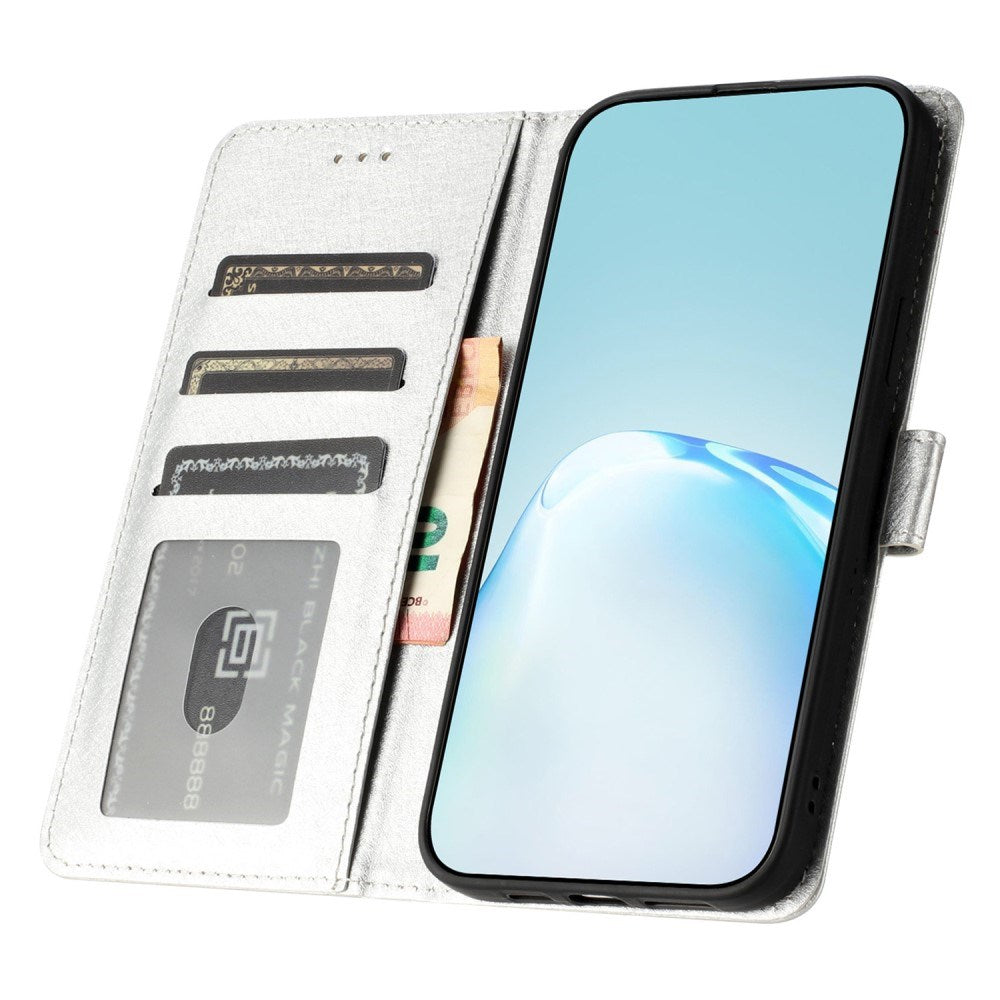 EIDERWOOD iPhone 12 Pro Max Kunstlæder Flip Cover m. Pung & Strop - Sølv