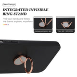 Samsung Galaxy S23 FE fleksibelt plastdeksel m. Ring Stativ - Svart m. Magnetisk rosa gullring