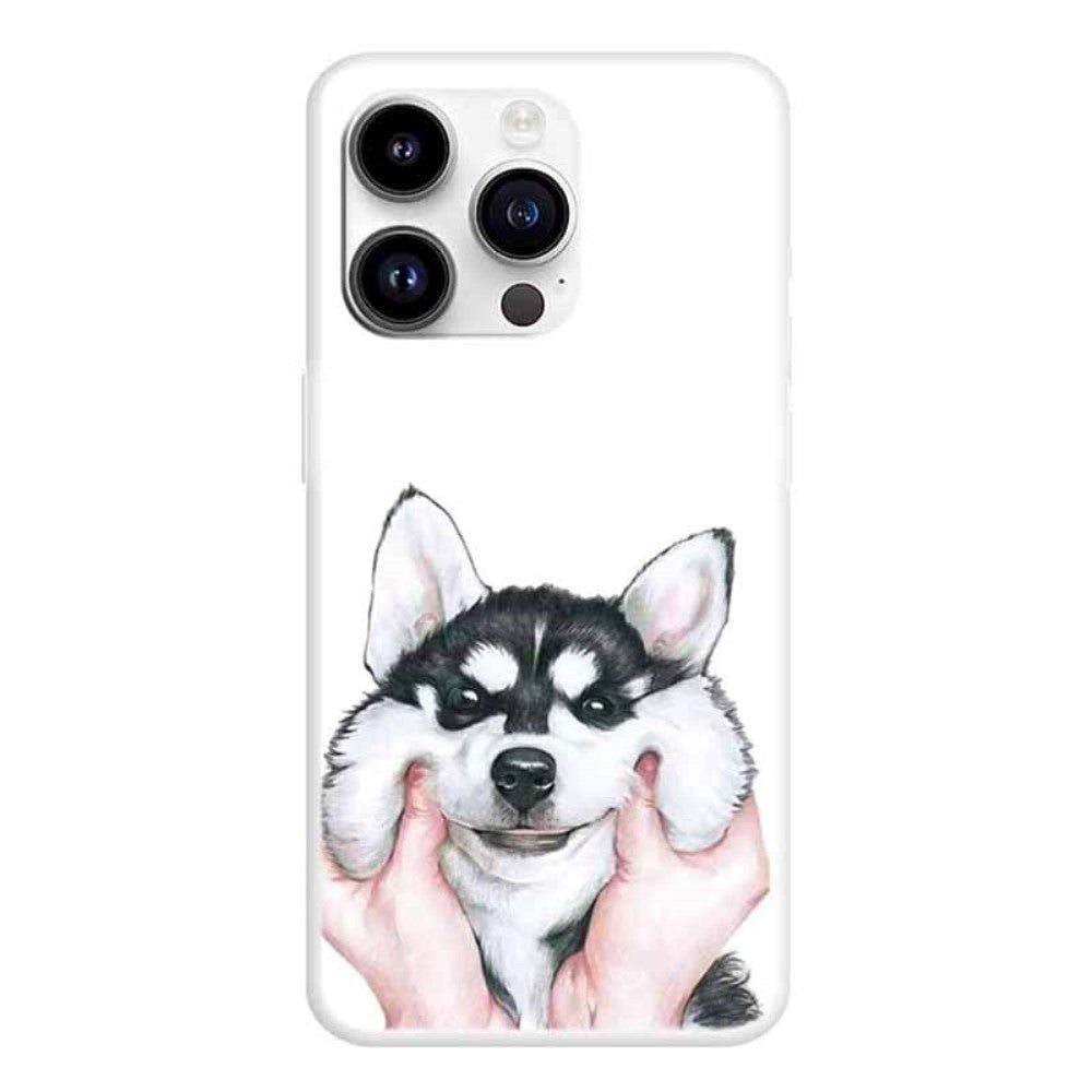 iPhone 15 Pro fleksibelt plastdeksel m. Trykk - Husky