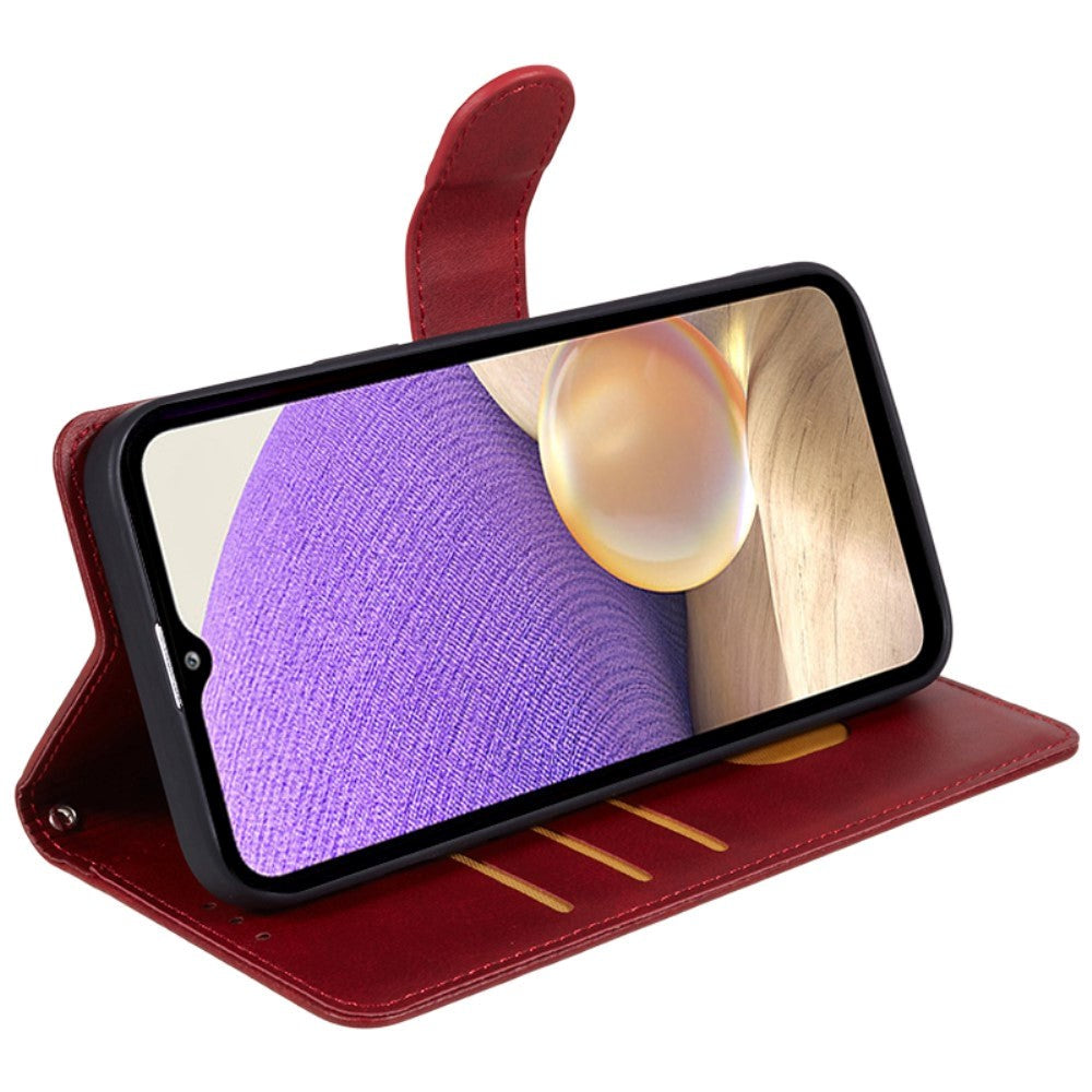 Samsung Galaxy M34 (5G) / F34 (5G) Flip-deksel i lær m. Lommebok og stropp - rød