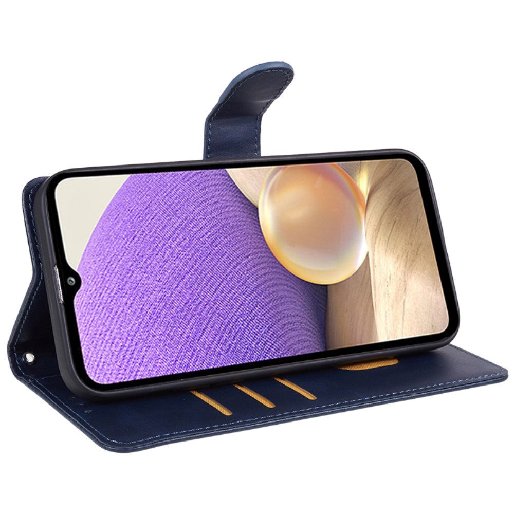 Samsung Galaxy M34 (5G) / F34 (5G) Flip-deksel i lær m. Lommebok og stropp - blå