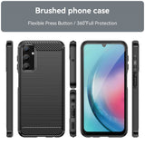 Samsung Galaxy A25 (5G) børstet karbonfiber fleksibelt plastbakdeksel - svart
