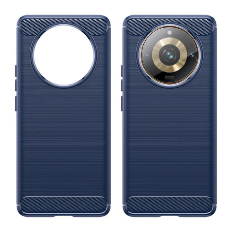 Realme 11 Pro+ 5G / 11 Pro 5G Bakdeksel i børstet karbon - blå
