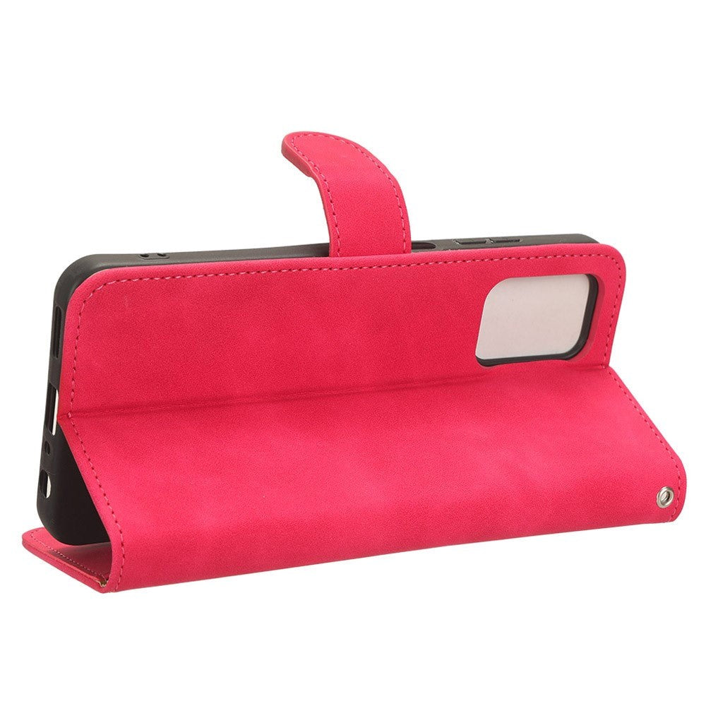 Nokia G42 Læder Flip Cover m. Kortholder & Ståfunktion - Rød