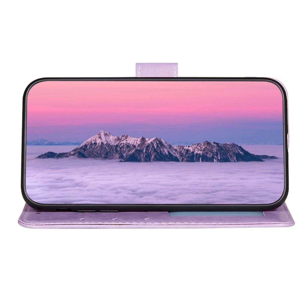 Xiaomi Redmi 12C lær flipdeksel m. Veske og stropp - Lilla