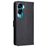 Honor 90 Lite Leather Flip Cover m. Lommebok og stropp - Svart