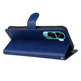 Honor 90 Lite Leather Flip Cover m. Lommebok og stropp - blå