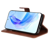 Honor 90 Lite Leather Flip Cover m. Lommebok og stropp - Brun