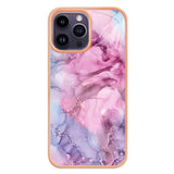 iPhone 15 Pro Max Hybrid plastbakdeksel - lilla / rosa marmor