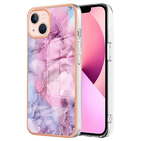 iPhone 15 Hybrid Plastic Bakdeksel - Rosa Marmor