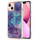 iPhone 15 Hybrid Plastik Bagside Cover - Lilla Marmor